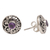 Amethyst stud earrings, 'Enchantree' - Handmade Amethyst 925 Sterling Silver Stud Earrings (image 2d) thumbail