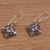 Amethyst dangle earrings, 'Blessed Window' - Sterling Silver and Amethyst Dangle Earrings from Bali