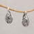 Sterling silver hoop earrings, 'Petal Parade' - Handmade 925 Sterling Silver Dangle Earrings Flower Petals (image 2b) thumbail