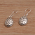 Sterling silver dangle earrings, 'Pebbles & Leaf' - Handmade 925 Sterling Silver Oval Earrings Indonesia (image 2c) thumbail
