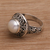 Cultured pearl cocktail ring, 'Shining Kingdom' - Handmade 925 Sterling Silver Cultured Pearl Cocktail Ring (image 2b) thumbail