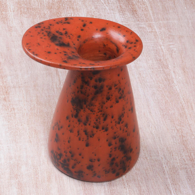 Terracotta decorative vase, 'Stay' - Hand Crafted Decorative Terracotta Vase from Indonesia