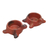 Terracotta tealight candle holders, 'Lombok Turtles' (pair) - Terracotta Tealight Candle Holders in Turtle Shapes (Pair)
