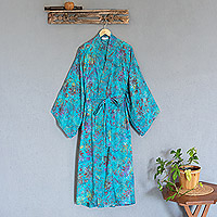 Featured review for Batik rayon robe, Ocean Eden