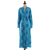 Rayon batik robe, 'Daylight Eden' - Blue and Green Rayon Morning Garden Batik Long Sleeved Robe (image 2a) thumbail