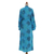 Rayon batik robe, 'Daylight Eden' - Blue and Green Rayon Morning Garden Batik Long Sleeved Robe (image 2c) thumbail