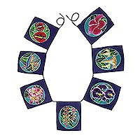 Featured review for Batik rayon wall hanging, Ethnic Petals