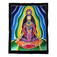 Batik rayon wall hanging, Beauty of Meditation