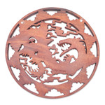 Wood relief panel, 'Battle of Legends' - Balinese Dragon and Garuda Suar Wood Wall Relief Panel