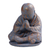 Cast stone sculpture, 'Shaolin Meditation' - Cast Stone Praying Shaolin Monk Sculpture in Antique Finish