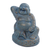Steingussskulptur „Buddha Fortune“ - Lachende Glücksbuddha-Skulptur aus Gussstein mit Antik-Finish