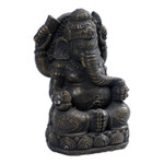 Cast stone sculpture, 'Lord of Fortune' - Artisan Crafted Lord Ganesha Cast Stone Sculpture