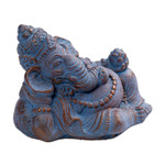 Cast stone sculpture, 'Tranquil Ganesha' - Cast Stone Tranquil Ganesha Antique Finish Sculpture