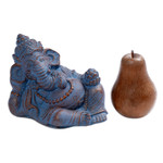 Cast stone sculpture, 'Tranquil Ganesha' - Cast Stone Tranquil Ganesha Antique Finish Sculpture