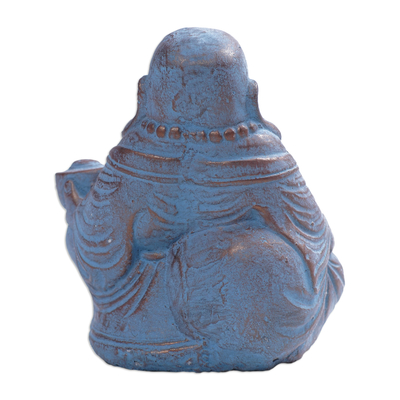 Estatuilla de piedra fundida - Estatuilla de piedra fundida hecha a mano de Buda que ríe