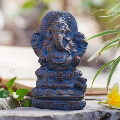 escultura de piedra fundida - Escultura de piedra fundida artesanal de Bali del Señor Ganesha