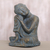 Cast stone sculpture, 'Buddha Rests' - Artisan Crafted Cast Stone Resting Buddha in Antique Finish thumbail