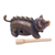 Wood percussion instrument, 'Musical Pig' - Hand Carved Wood Pig Percussion Instrument from Bali (image 2c) thumbail