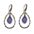 Gold accented chalcedony dangle earrings, 'Eternity Dew in Blue' - Chalcedony and Sterling Silver Gold Accented Dangle Earrings