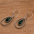 Gold accented chalcedony dangle earrings, 'Eternity Dew in Green' - Chalcedony and Sterling Silver Gold Accented Dangle Earrings