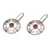 Gold accented garnet dangle earrings, 'Exquisite Flora' - Garnet Sterling Silver Dangle Earrings with 18k Gold Accent