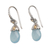 Gold accented chalcedony dangle earrings, 'Floral Drop in Light Blue' - Light Blue Chalcedony Sterling Silver Dangle Earrings