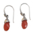 Gold accented chalcedony dangle earrings, 'Floral Drop in Orange' - Orange Chalcedony Sterling Silver Dangle Earrings from Bali