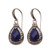 Sapphire dangle earrings, 'Floral Queen' - Sapphire and Sterling Silver Dangle Earrings from Bali