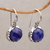 Sapphire dangle earrings, 'Palatial Promise' - Sapphire and Sterling Silver Dangle Earrings from Bali