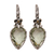 Gold accented prasiolite dangle earrings, 'Touch of Jepun' - Prasiolite Sterling Silver Dangle Earrings Handmade in Bali