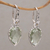 Gold accented prasiolite dangle earrings, 'Touch of Jepun' - Prasiolite Sterling Silver Dangle Earrings Handmade in Bali