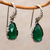 Chalcedony dangle earrings, 'Verdant Majesty' - Chalcedony and Gold Accented Sterling Silver Dangle Earrings
