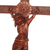 Wood wall cross, 'Good Friday' - Hand Carved Suar Wood Cross from Indonesia