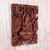 Wood relief panel, 'Eternal Peace' - Hand Carved Suar Wood Buddha Wall Relief Panel