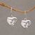 Sterling silver dangle earrings, 'Loving Trails' - Heart-Shaped Sterling Silver Paw Print Earrings from Bali