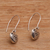 Sterling silver dangle earrings, 'Paw Hearts' - Paw Print Heart-Shaped Sterling Silver Earrings from Bali