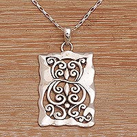 Featured review for Sterling silver pendant necklace, Cat Swirls