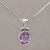 Amethyst pendant necklace, 'Precious Paws' - Amethyst and Sterling Silver Paw Print Pendant Necklace