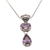 Amethyst pendant necklace, 'Paw Print Sparkle' - Animal-Themed Amethyst Pendant Necklace from Bali
