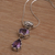 Amethyst pendant necklace, 'Paw Print Sparkle' - Animal-Themed Amethyst Pendant Necklace from Bali