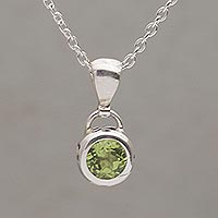 Featured review for Peridot pendant necklace, Glowing Paws