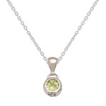 Peridot pendant necklace, 'Glowing Paws' - Peridot and Sterling Silver Pendant Necklace from Bali