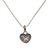 Sterling silver pendant necklace, 'Paw Print Love' - Heart Shaped Sterling Silver Paw Print Pendant Necklace