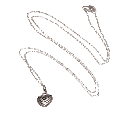 Halskette mit Anhänger aus Sterlingsilber - Herzförmige Halskette mit Pfotenabdruck-Anhänger aus Sterlingsilber