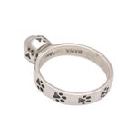 Cultured pearl cocktail ring, 'Walking the Dog' - Handmade 925 Sterling Silver Cultured Pearl Cocktail Ring