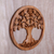 Wood relief panel, 'Grateful Tree' - Hand Carved Suar Wood Tree Wall Relief Panel Indonesia (image 2b) thumbail