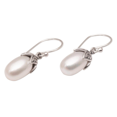 Zuchtperlen-Ohrhänger 'Moonlight Seeds' - Handgefertigte Ohrhänger aus 925er Sterlingsilber mit gezüchteten Perlen