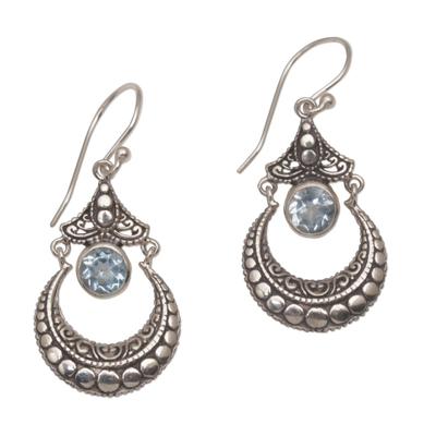 Handmade Blue Topaz and Sterling Silver Dangle Earrings