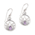 Amethyst dangle earrings, 'Lotus Soul' - Handmade 925 Sterling Silver Amethyst Lotus Earrings (image 2a) thumbail