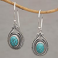 Sterling silver dangle earrings, 'Daydreaming' - Handmade 925 Sterling Silver Earrings Indonesia